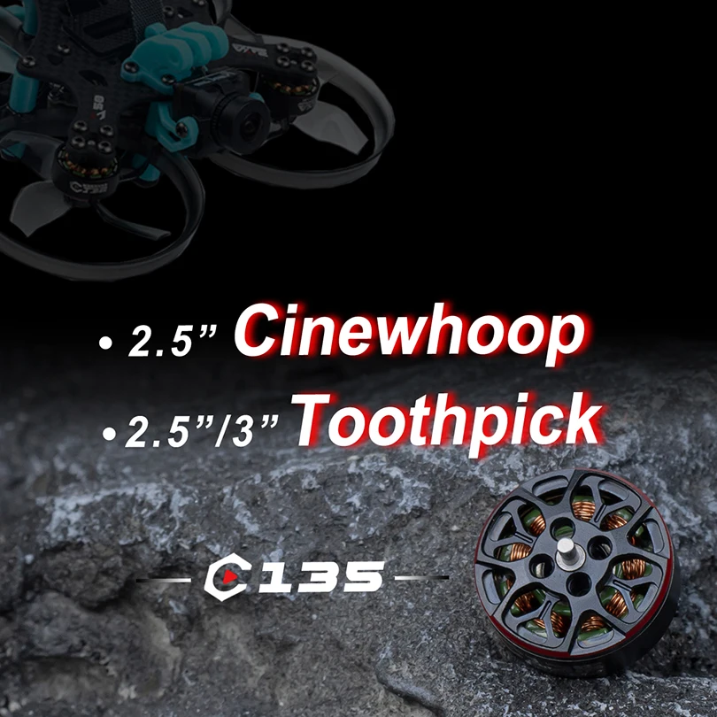 

AXISFLYING C135 1305 5500KV /C145 4500KV FPV Brushless Motor 4S Lipo 1.5mm Shaft For RC 2.0inch Cinewhoop 2.5inch Toothpick FPV