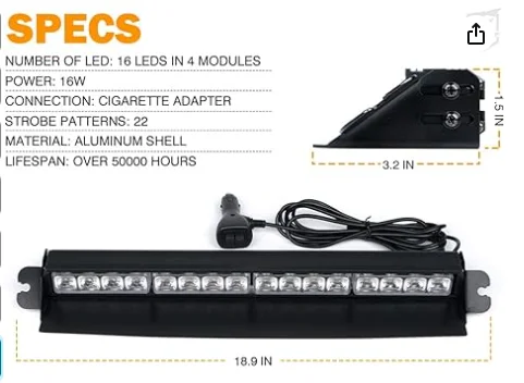 Car Interior Led Dash Strobe Light Car Interior Decorative Strobe Light Emergency Led Dash Strobe Light