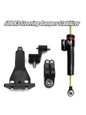 Motorcycle Front End Steering Damper Base Stabilizer Steering Shock Mounting Bracket Support Kit For Yamaha R25 R3 2019-2024