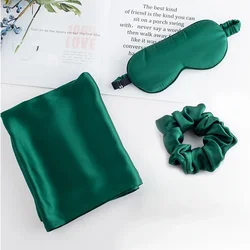 100% Pure Natural Silk Pillowcase Sleep Eye Mask Hair Ring Set