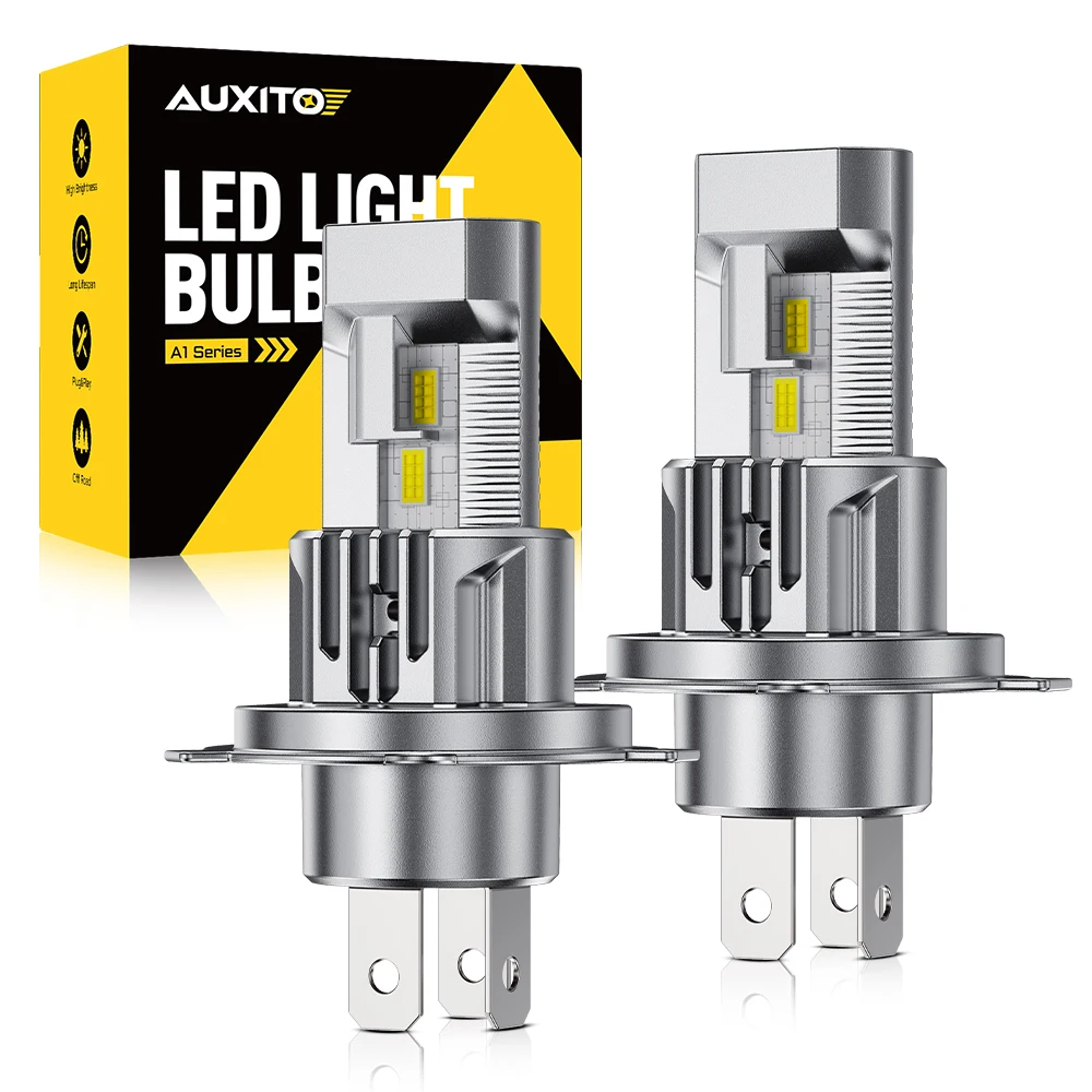 AUXITO 2Pcs Car Headlight H4 LED Canbus Bulbs Headlight Kit 12000LM H4 9003 LED Auto Headlamp Lights Lamp 6500K 12V Wireless