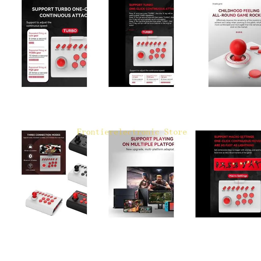 

G8DB Аркадная игровая консоль Rocker Fighting Controller Интерфейс Type-C с турбо-функцией