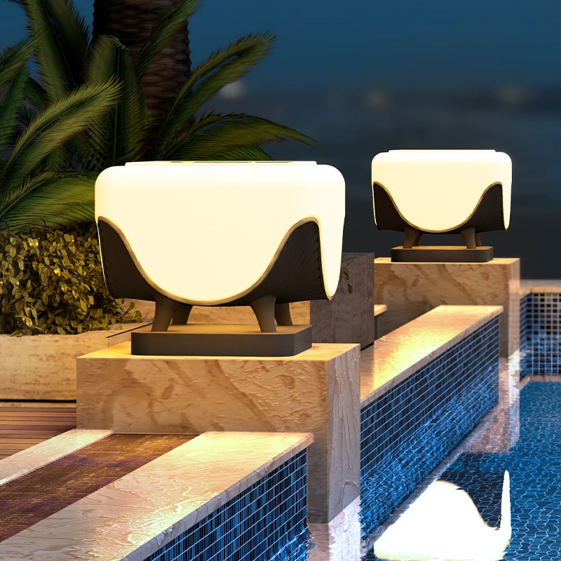 Impermeável Solar Pillar Lights, Lâmpada de parede LED, Iluminação exterior Super Bright Energy, Villa Gate, Porta do jardim, Decoração de casa