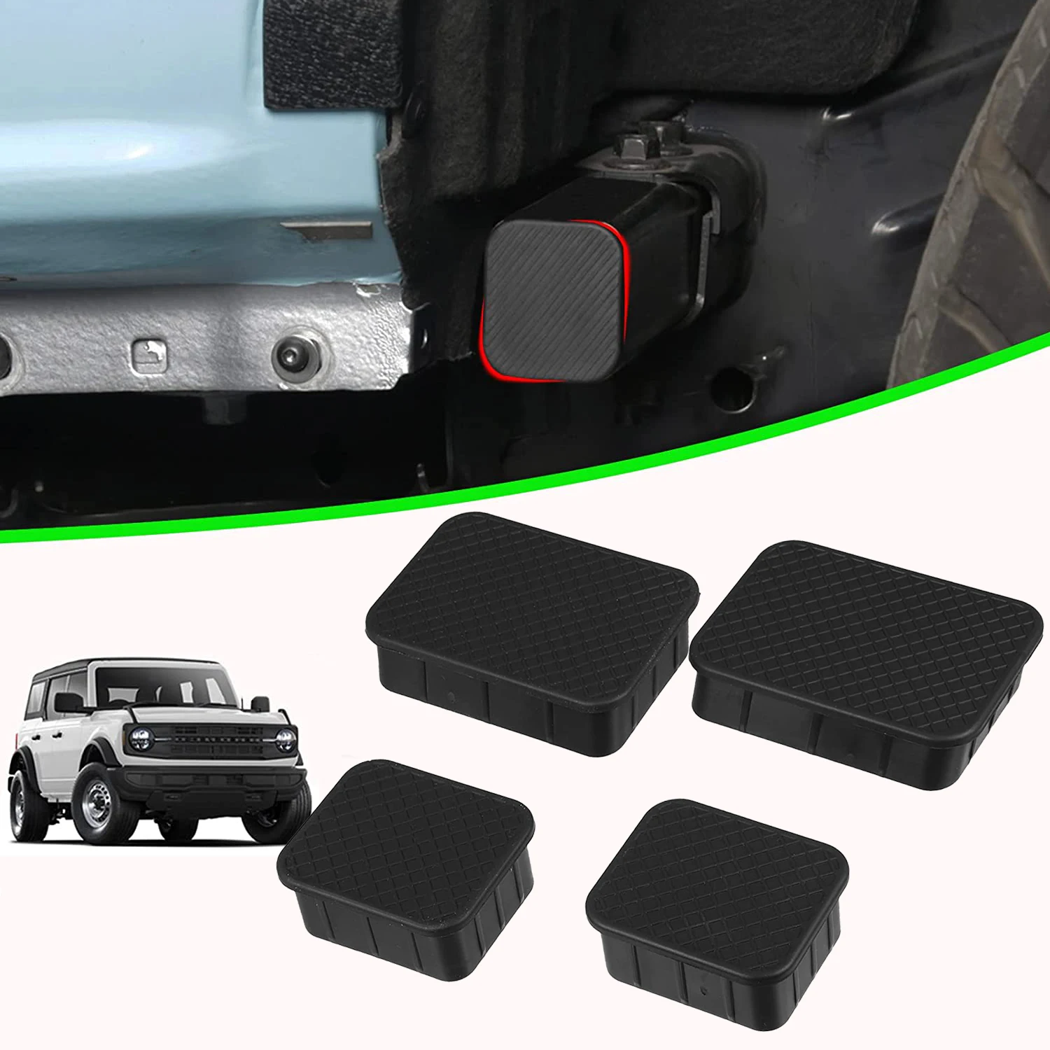 

4Pcs Front Axle Plug For Ford Bronco 2021-2023 Rubber Stopper Cover Plug Crash Bar End Cap