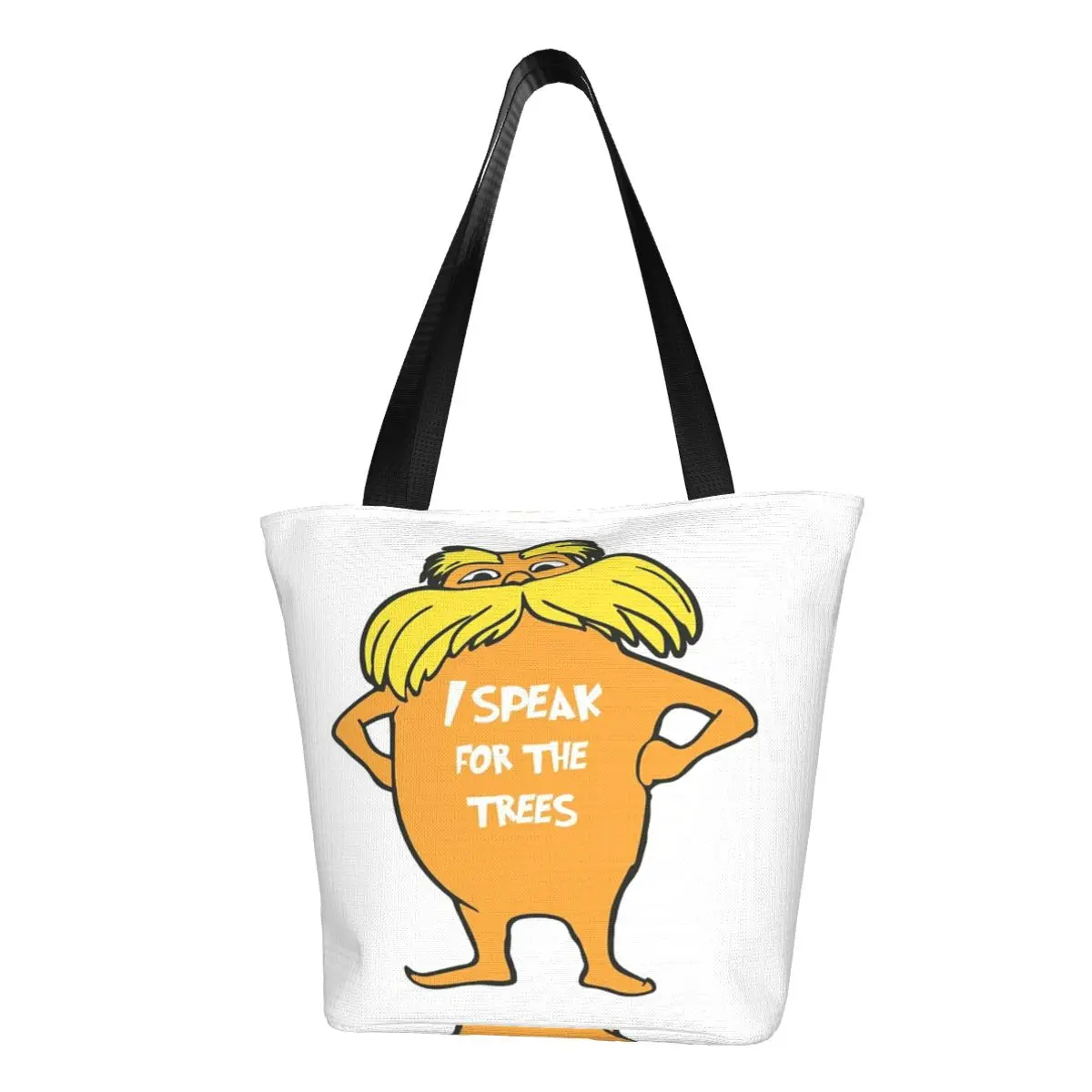 Lorax I Speak For The Trees So Cute Casual Shoulder Tote Shopping Bag Portable Simple Generous For Beachcombing Halloween Gift