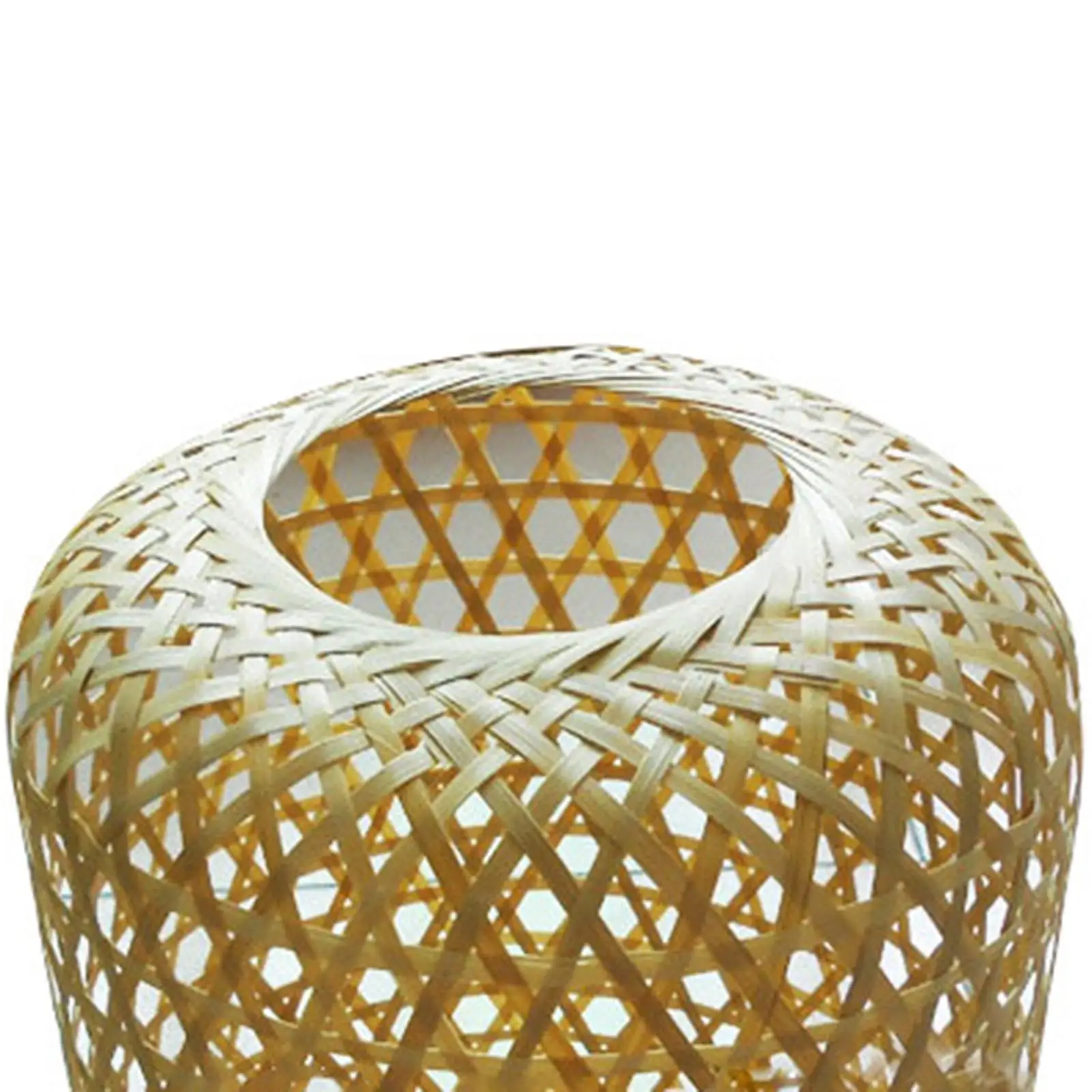 Bamboo Lamp Shade Woven Lantern Light Fixture Cover for Home Decor Pendant Lampshade Rustic Style Dining Room Café