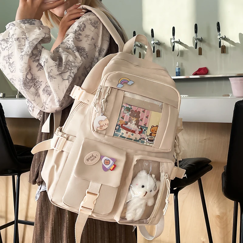 حقيبة ظهر أنيقة وخفيفة الوزن مع جيب أمامي شفاف - سعة كبيرة للمدرسة والسفر والأنشطة الخارجية #6