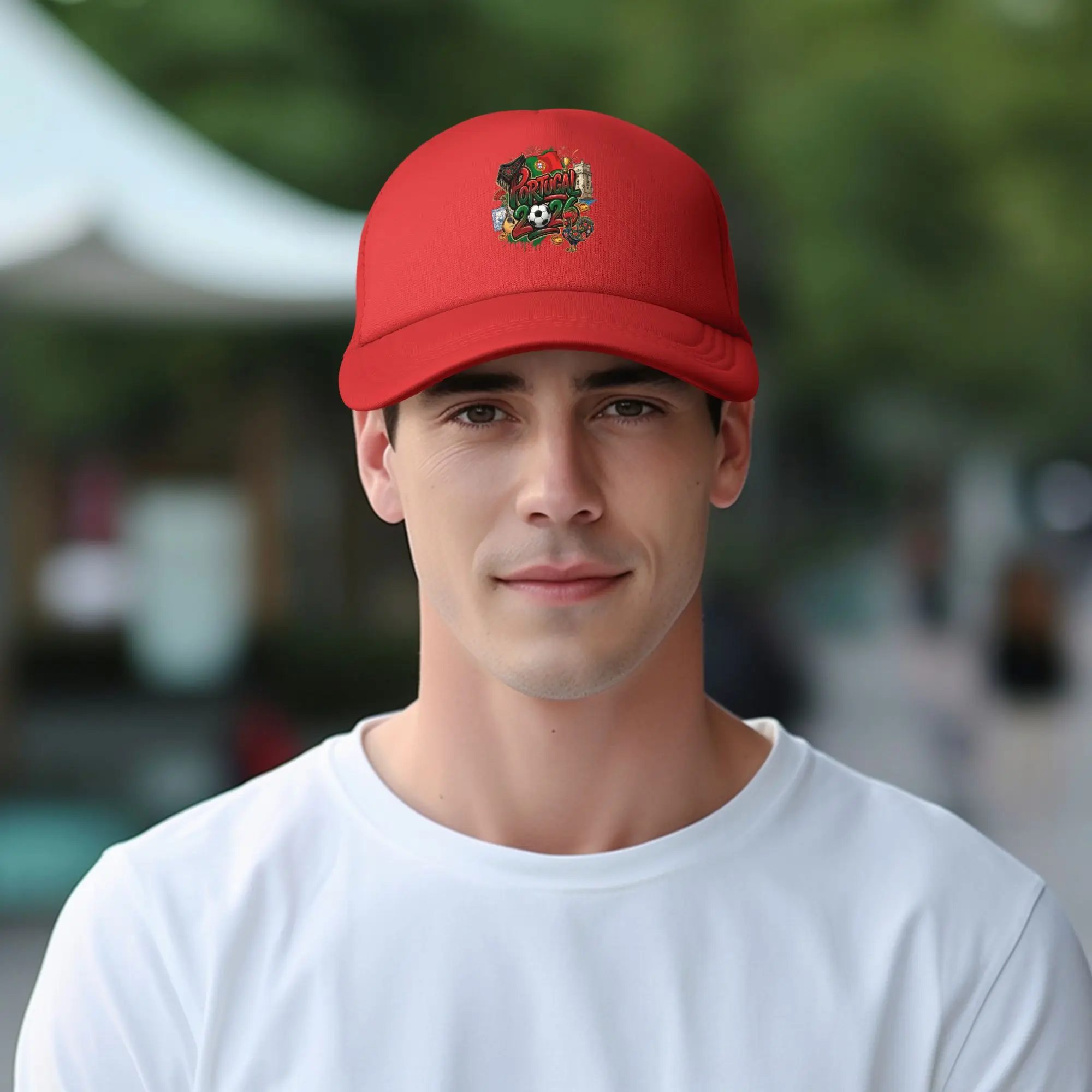 Bonés de Beisebol de Malha Portugal 2026 para Homens e Mulheres, Bonés de Sol Hip-Hop Ajustáveis, Bonés Trucker de Verão