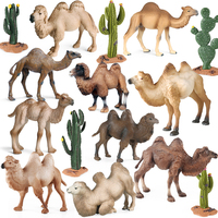 Oenux Wild Desert Camel Simulation Animal Kameel Camel Cactus Model Action Figures Solid PVC Figurines Educational Kids Toy Gift