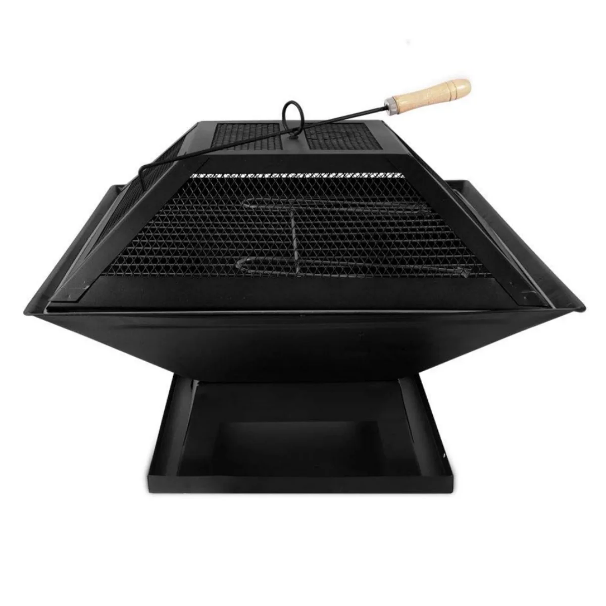 حفرة شواء محمولة لحرق الخشب الصلب المربعة للتخييم