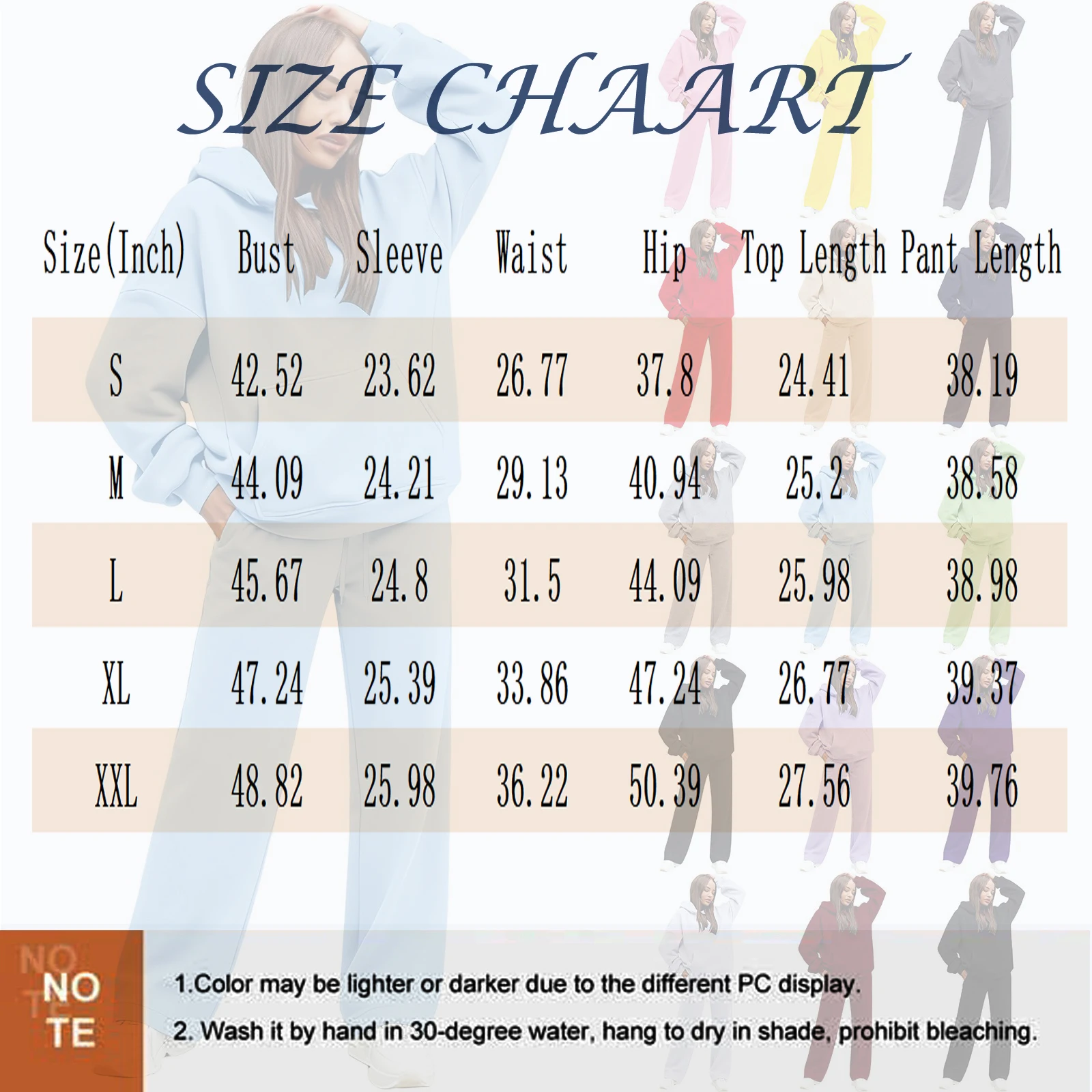 ชุดเซ็ท 2 ชิ้นสำหรับผู้หญิง เสื้อพูลโอเวอร์และกางเกงขายาวทรงกว้าง ชุดลำลองแบบสวมใส่สบาย เสื้อฮู้ดดี้สำหรับฤดูใบไม้ร่วงและฤดูหนาว ชุดวอร์มหลวมๆ