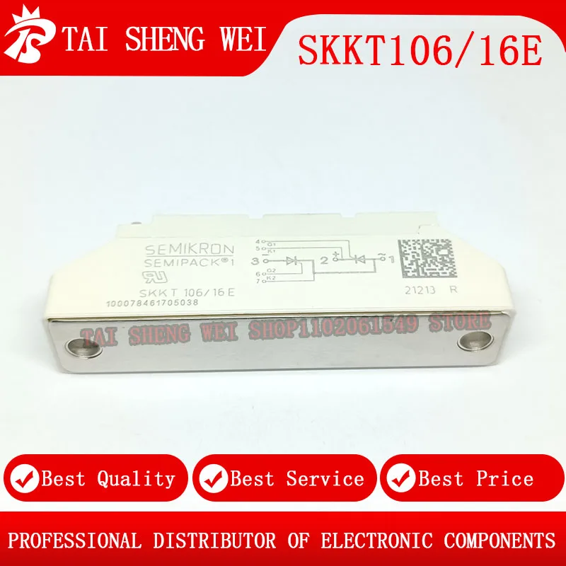 1PCS Brand New SKKT106/16E Module 106A 1600V IGBT 1.6KV SKKT 106/16E SKKT106-16E SKKT106 Silicon Control Module New Original