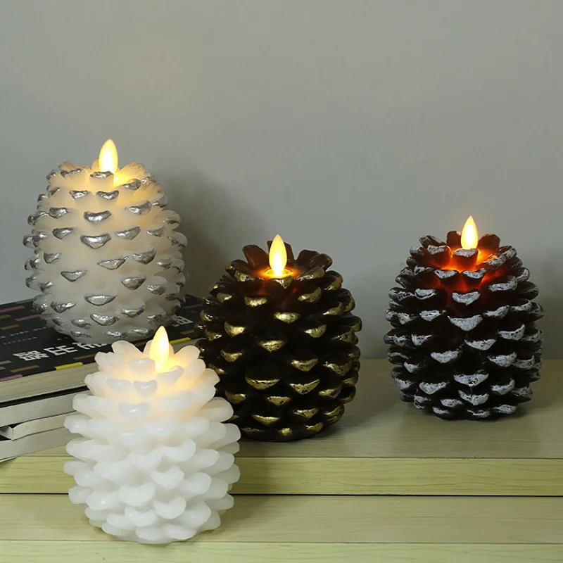 

Christmas pinecone decoration candles pinecone wreath Christmas living room bedroom lamp