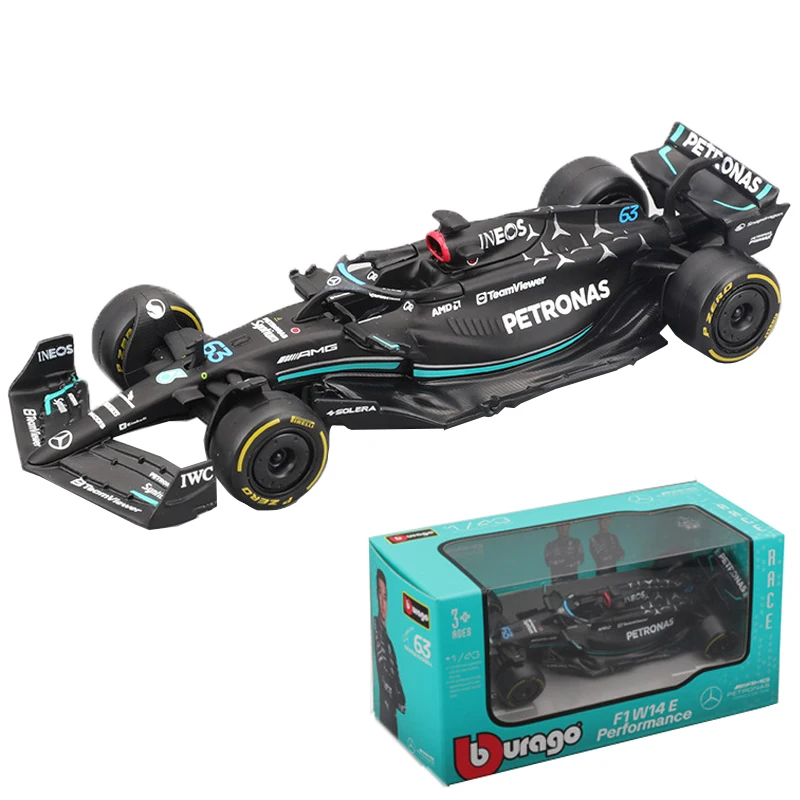 Bburago 1:43 2023 Mercedes F1 W14 #44 #63 Alloy Luxury Vehicle Diecast Cars Model Toy Collection Gift First order equation