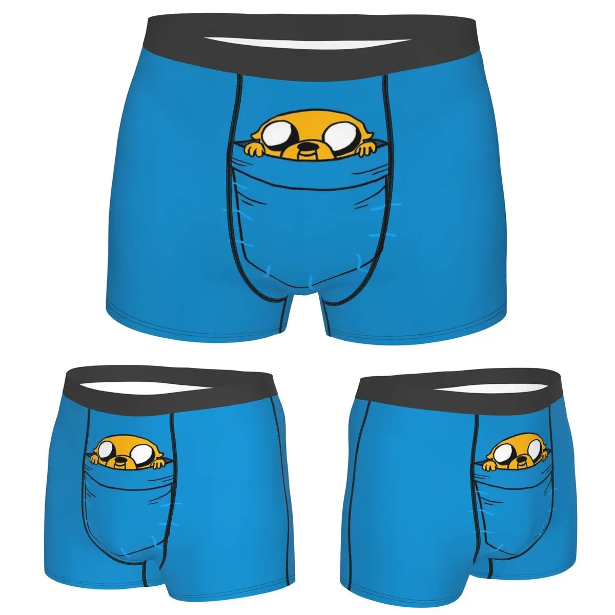 

Трусы-боксеры, шорты, трусы с карманами Adventures Time Jake, мужское удобное нижнее белье для Homme, мужской подарок бойфренду