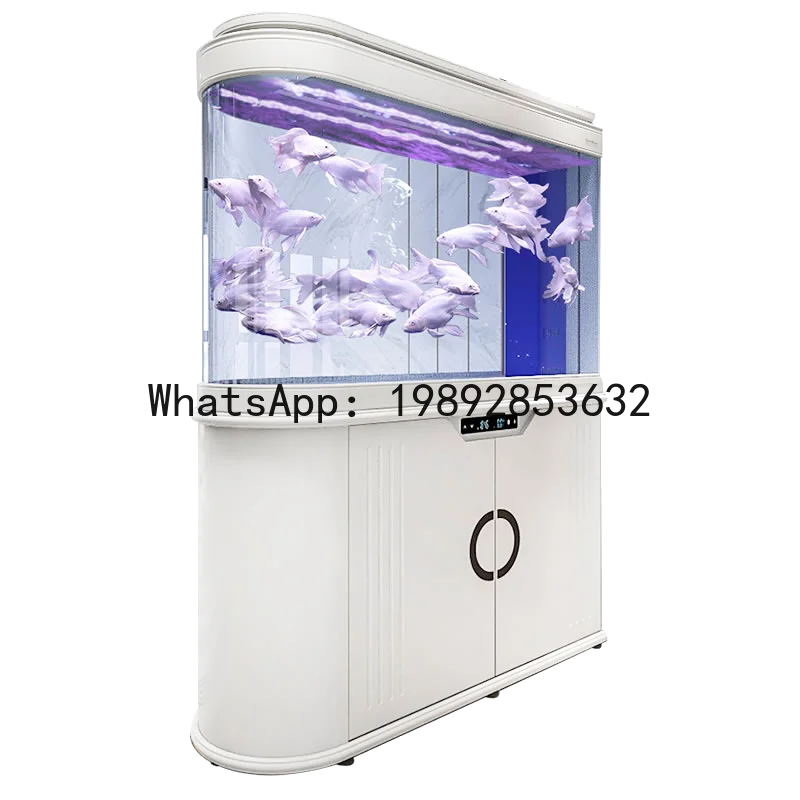 YFY Bullet Head Screen Fish Tank Living Room Home Large Aquarium Glass 1.35m Ecological Floor-standing