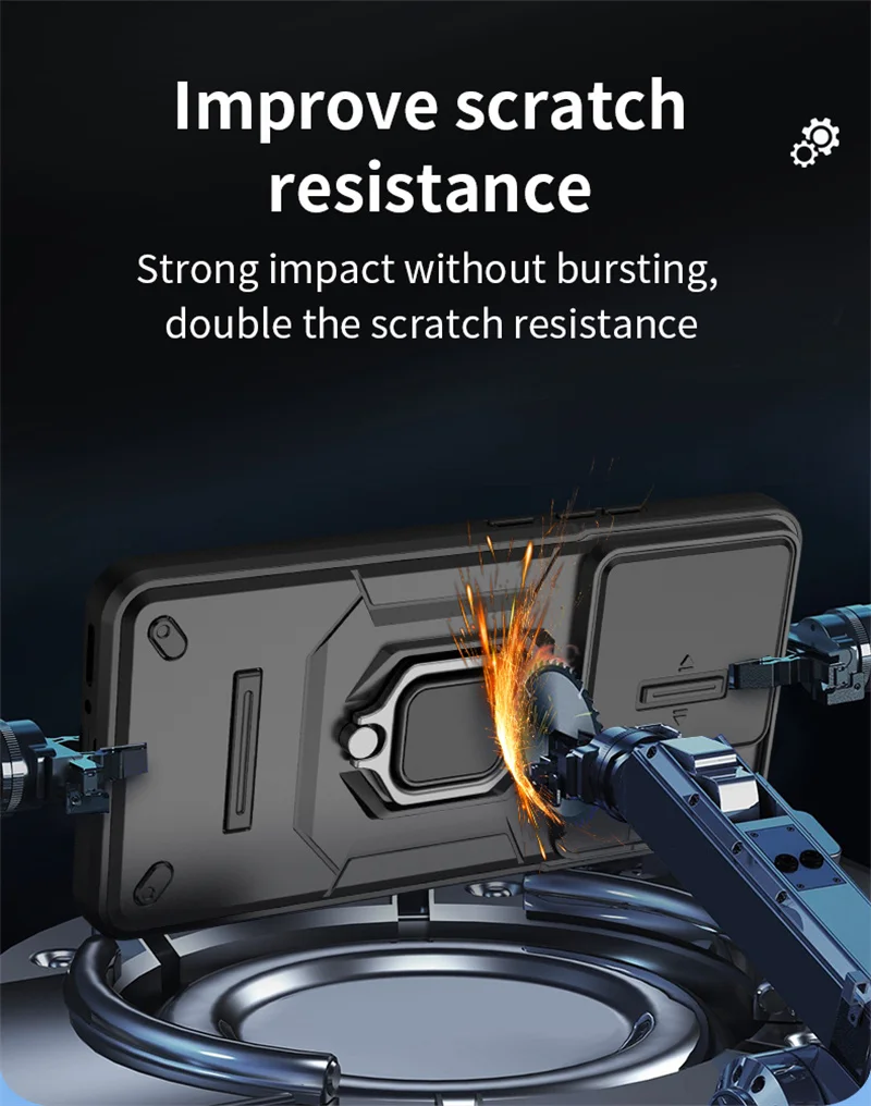 สําหรับ Xiaomi Poco F7 5G 2025 กรณีเกราะกล้องสไลด์แหวน Funda สําหรับ Poco F7 Ultra X7 M7 X6 F6 M6 X5 F5 Pro C75 C65 X 7 ปกหลัง