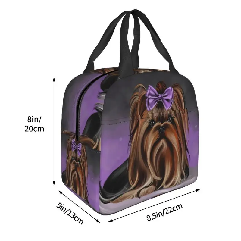 Yorkshire Terrier Dog Resuable Lunch Boxes for Women Waterproof Yorkie Lover Thermal Cooler Food Insulated Lunch Bag Office Work