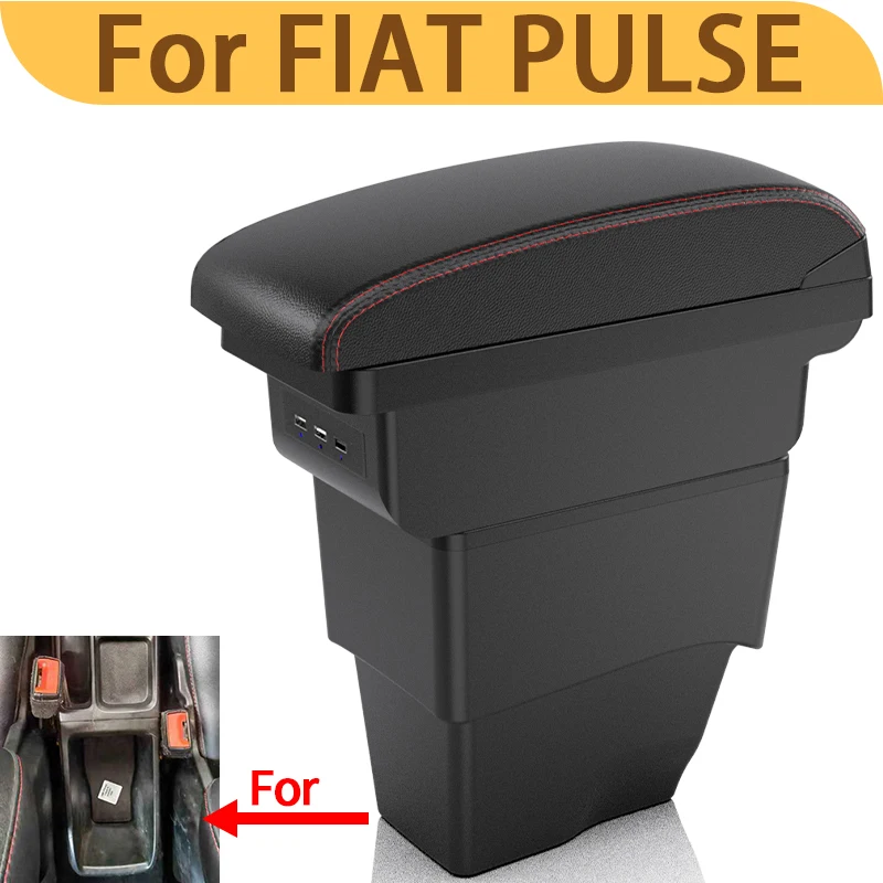 

For FIAT PULSE 2023 car armrest interior modification multi-functional USB storage box center console USB car accessories