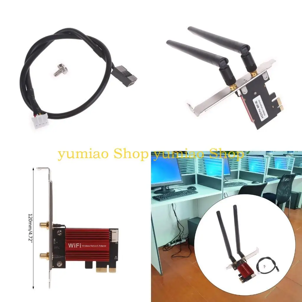 587B 2.4G 6G Desktop Kartu Wifi Nirkabel BT5.2 Adaptor Jaringan + Antena untuk
