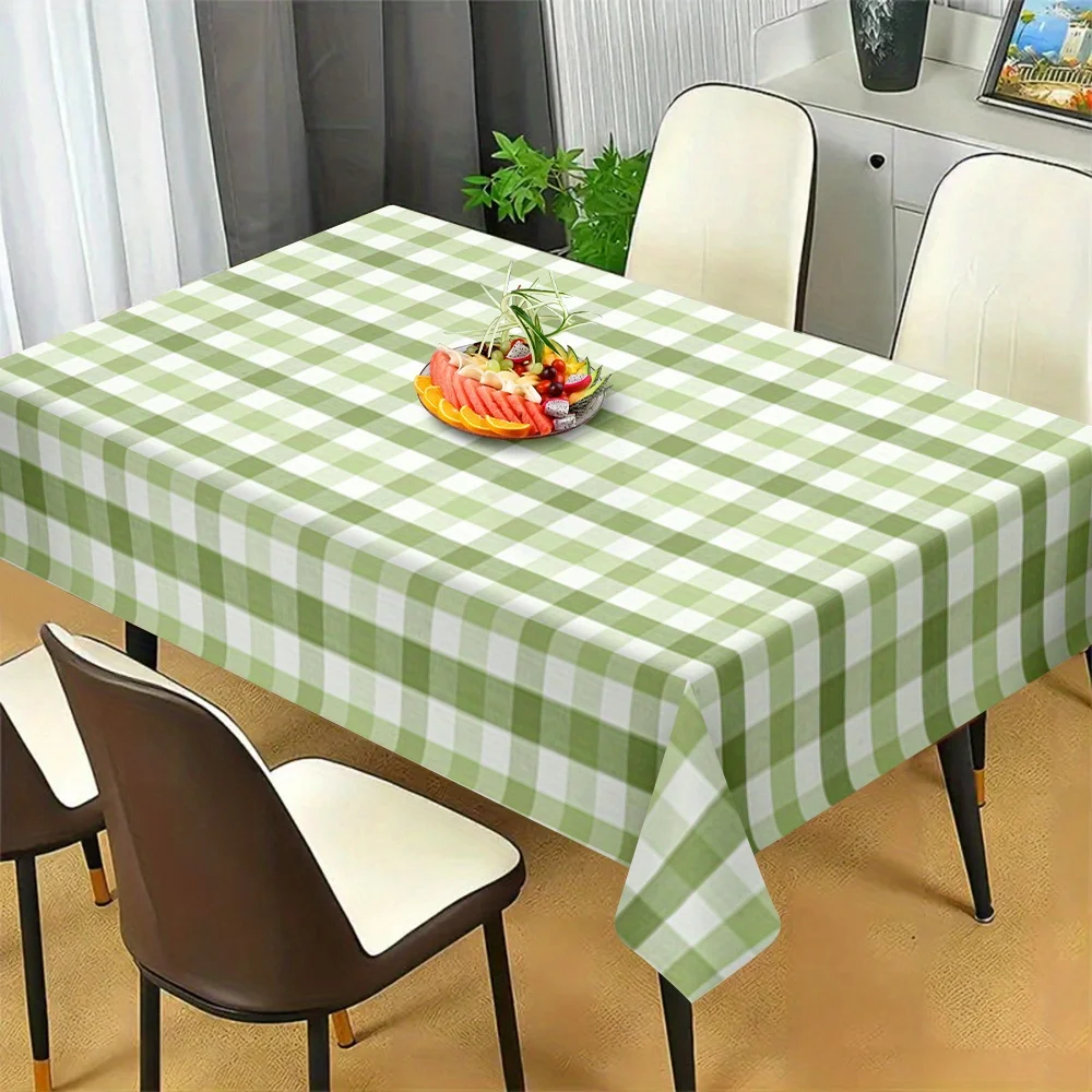 VIKAMA Simple Green Striped Pattern Manteles De Mesa Picnic Camping Tablecloth Holiday Party Vintage Home Decor Table Decoration