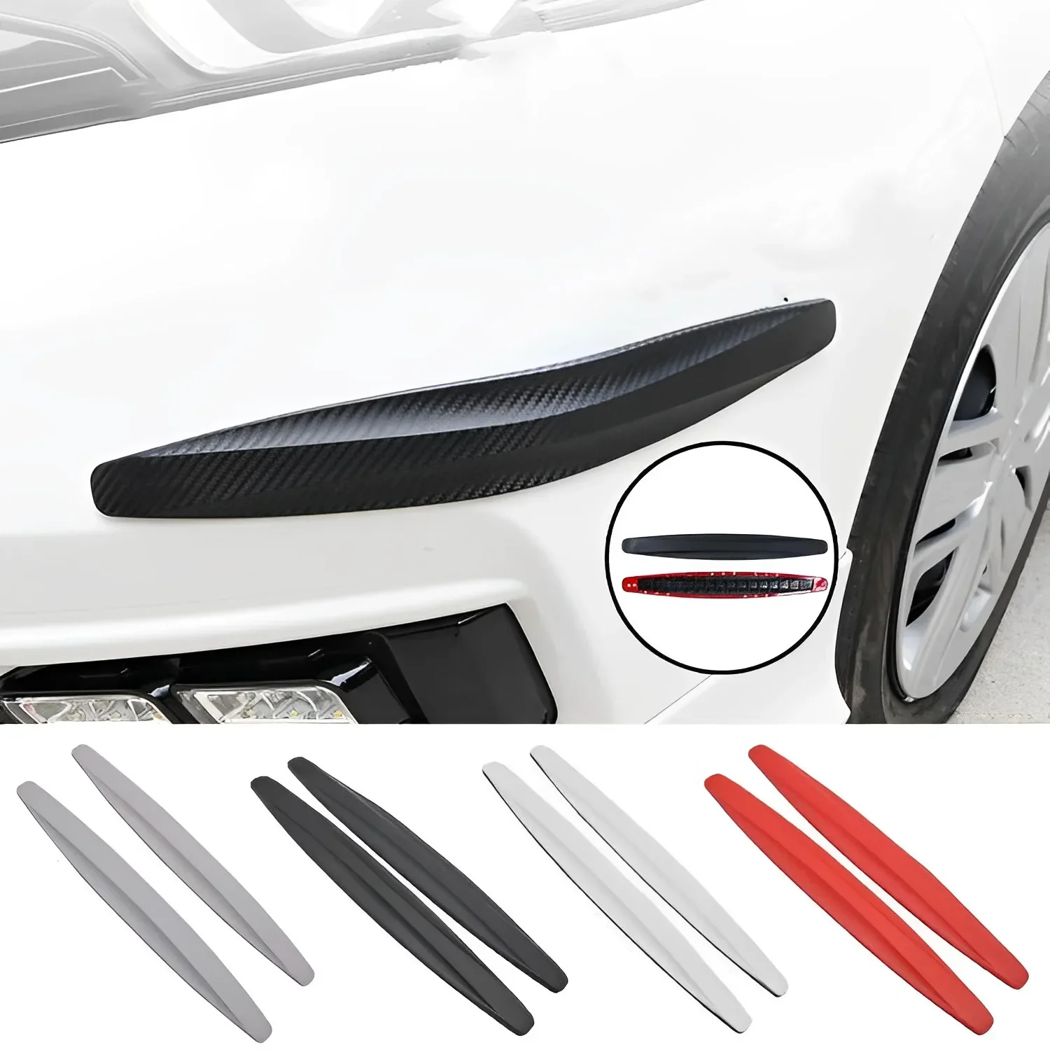 

2Pcs Car Bumper Guard Protector Strips Anti-Collision Protector Rubber Car Front And Rear Corner Bumper Sticker Auto Accessories