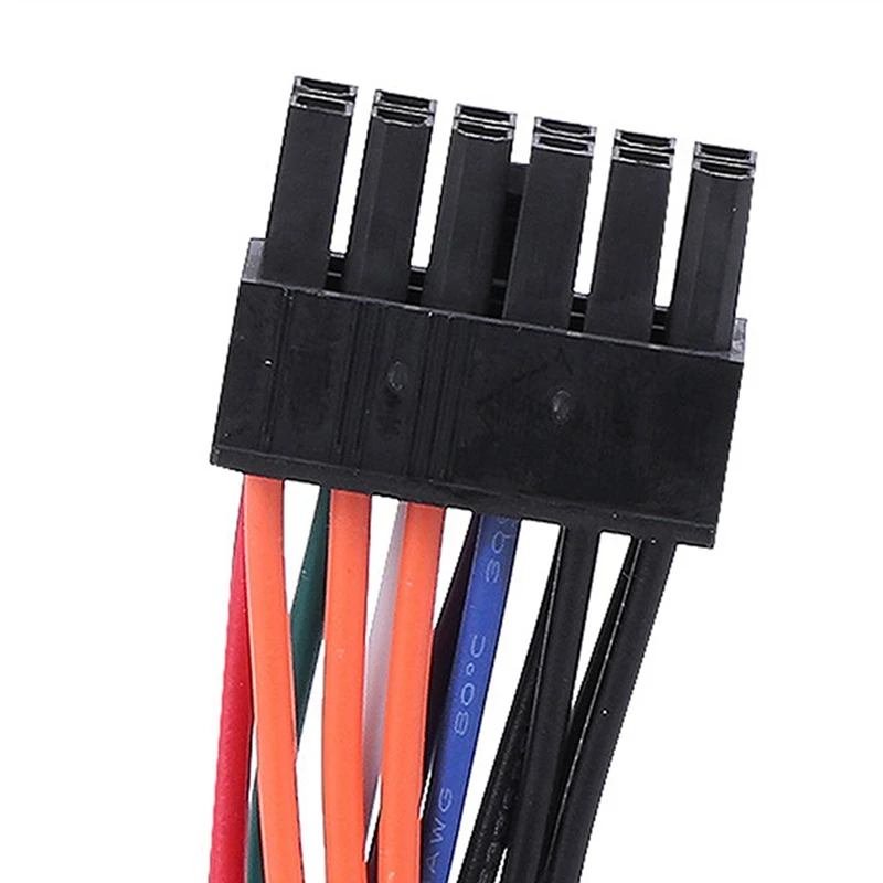 Caliente TTKK 4X PSU ATX 24Pin hembra a 12Pin macho fuente de alimentación Cable con funda 18AWG Cable para Acer Q87H3-AM Q87H3 AM placa base
