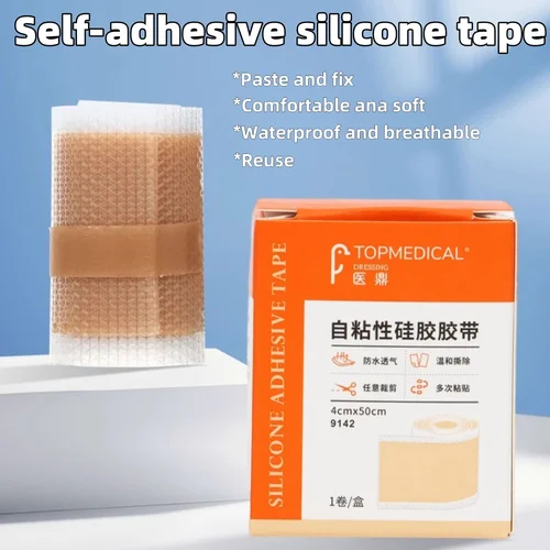 Cinta de Gel de silicona autoadhesiva de 4x50cm, cinta para eliminar cicatrices, reparación de la piel para correctores de orejas de bebé, cuidado de la salud efectivo indoloro