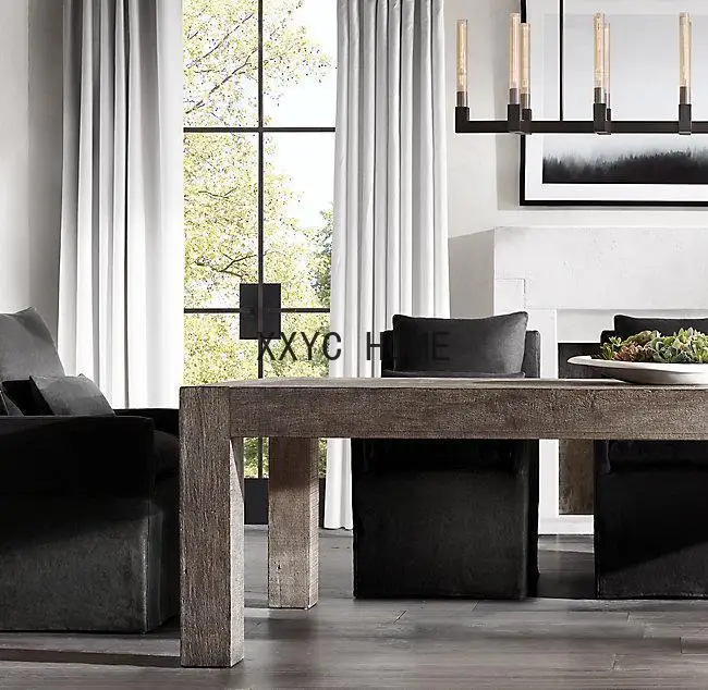 

Retro Solid Wood Furniture Italian Nordic Simple Dining Table British Classical