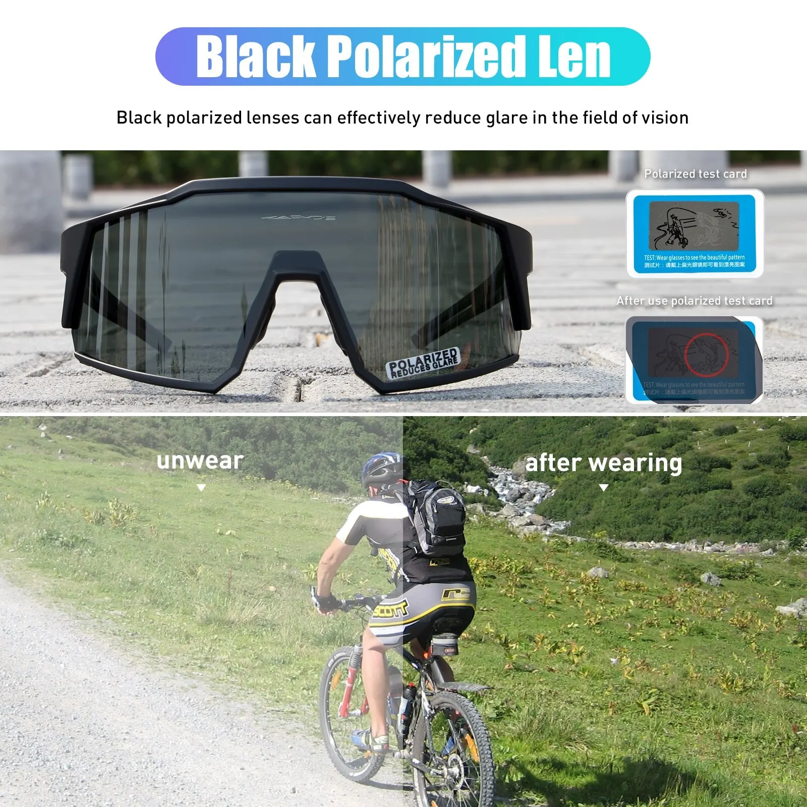 Kapvoe-gafas polarizadas para ciclismo, lentes de protección UV400, ultraligeras, equipo deportivo