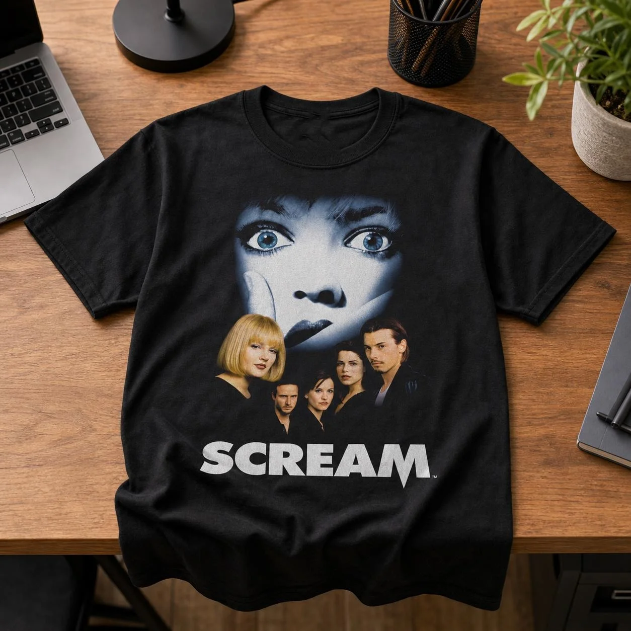 Scream 1996 Movie T-Shirt Wes Craven Cult Horror Graphic T-Shirt Cotton Men Women Streetwear Tee