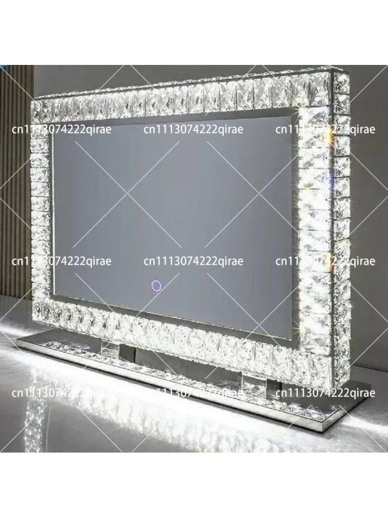 Crystal LED Makeup Mirror with Lights Desktop Vanity Mirror Ins Style Smart Beauty Lamp