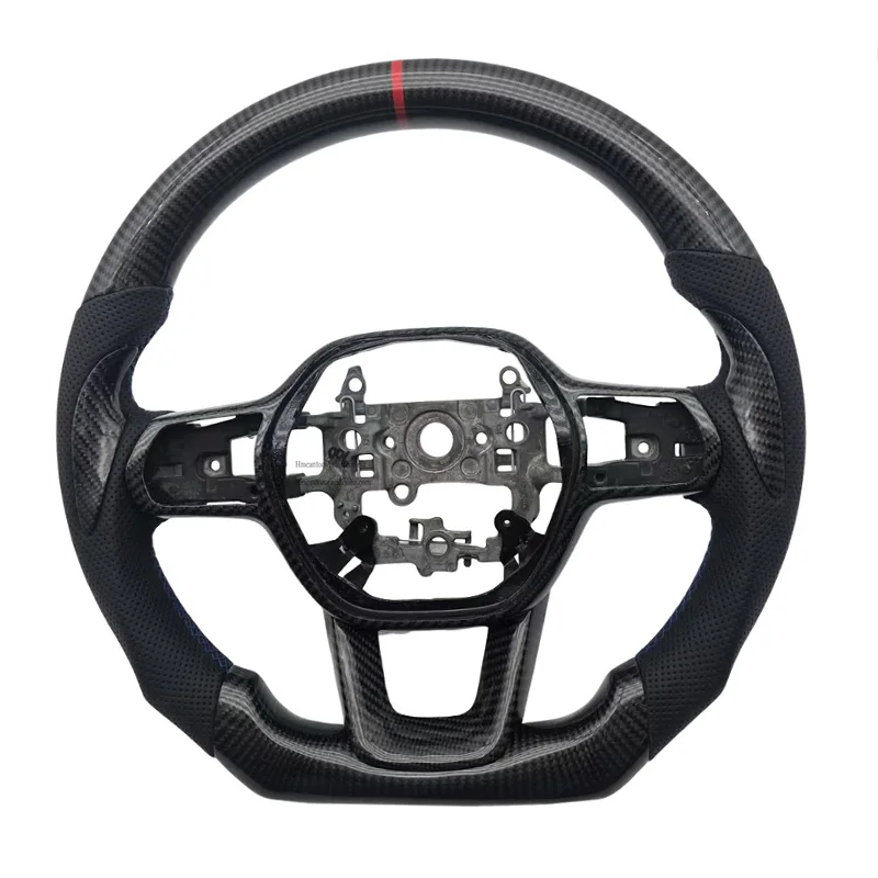 

Практичный Лидер продаж, кожаный руль из углеродного волокна, автомобильный руль для Honda Civic 11-го поколения, перфорированный кожаный руль