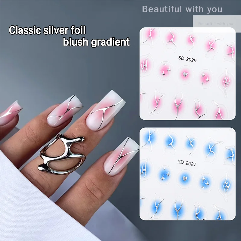 

Gradient Lines Shape Nail Sticker Multicolour Stereoscopic Relief Nail Decal Decoration DIY Nail Art Salon Nail Art Enthusiasts