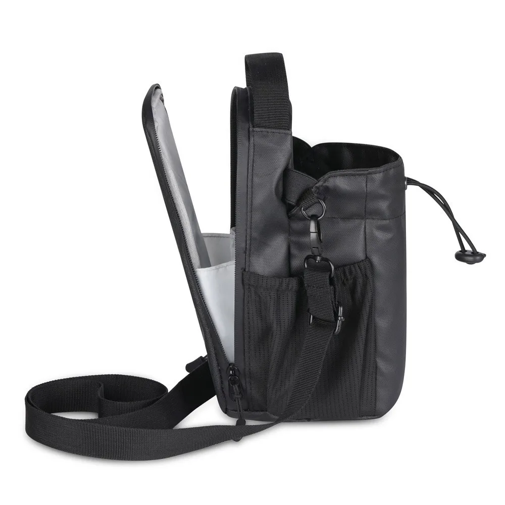 Sporty Black Water Bottle Tote Bag Shoulder Bag with Magnetic Closure Gym-Specific Water Bottle Pouch Portable Crossbody Bag