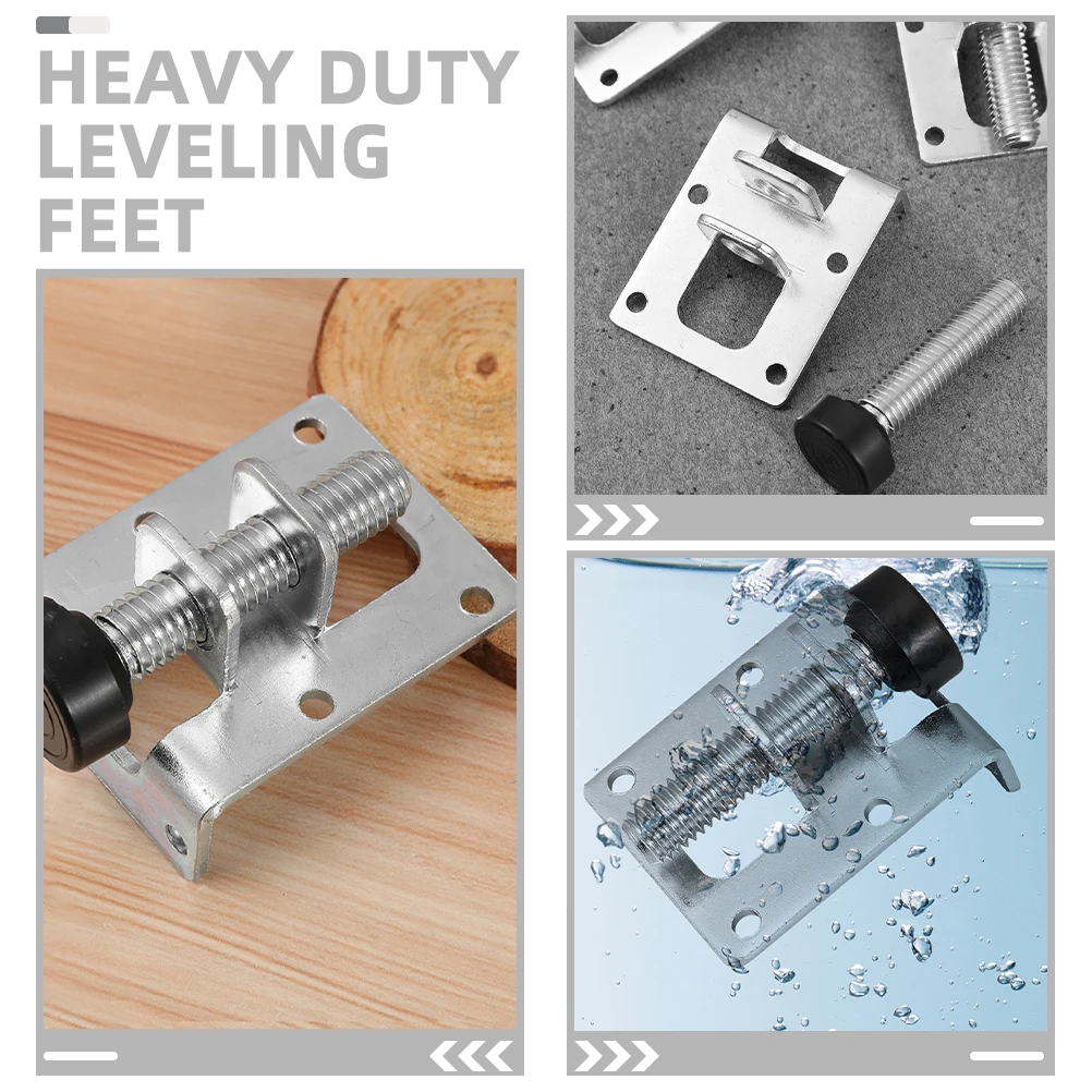 

4 Sets Adjustable Furniture Legs Metal Leveling Feet for DIY Shelves Heavy Duty Load Bearing Screws Sturdy Practical Repair
