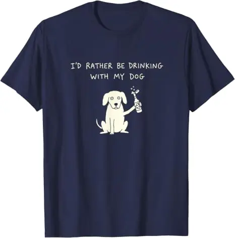 Ich Trinke Lieber mit Meinem Hund Lustiges Trinker-T-Shirt, Y2k Hundebesitzer Bierliebhaber Grafik-Spruch-T-Shirt Leben mit Hunden T-Shirt – Detail 13