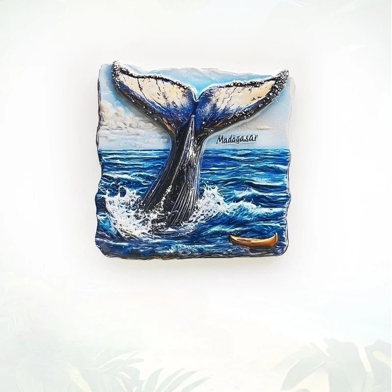 Madagascar Refrigerator Sticker Whale Chameleon 3D Relief Travel Souvenir Home Decoration Magnetic Sticker