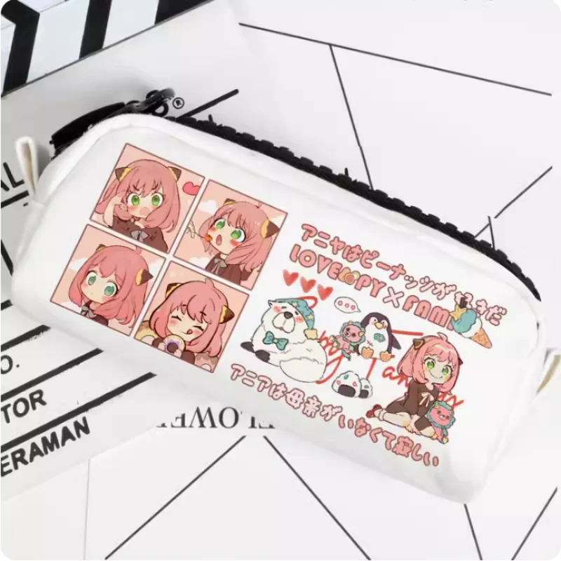 anime spy family oxford canvas pencil case bolsa de armazenamento anya forger caixa de caneta escolar 2471 01