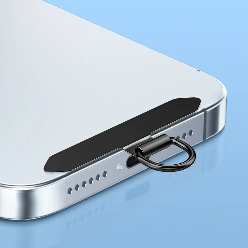 1-5Pcs Metal Phone Lanyard Gasket Patch Anti-lost Anti Fall Mobile Phone Rope Card Clip Ultra Thin Hanging Strap Cord Tab