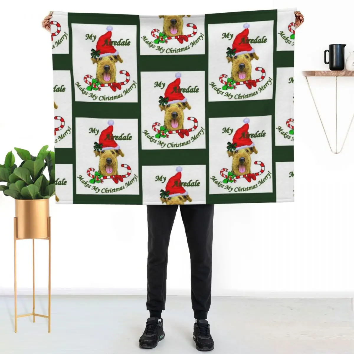 

Airedale Terrier Christmas Gifts Throw Blanket Reusable Durable Soft Blanket for All Seasons
