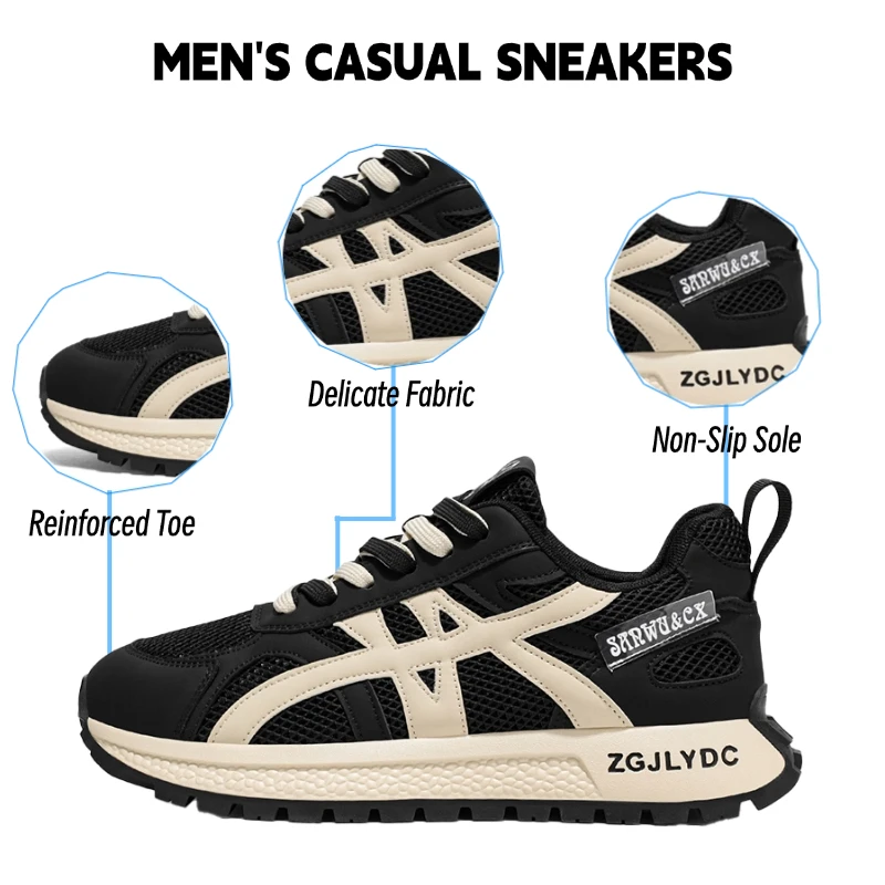 أحذية رياضية كاجوال قابلة للتنفس من Fipatbu للرجال، نعل ناعم ممتص للصدمات، مريح، حذاء رياضي كاجوال للجري للرجال #1