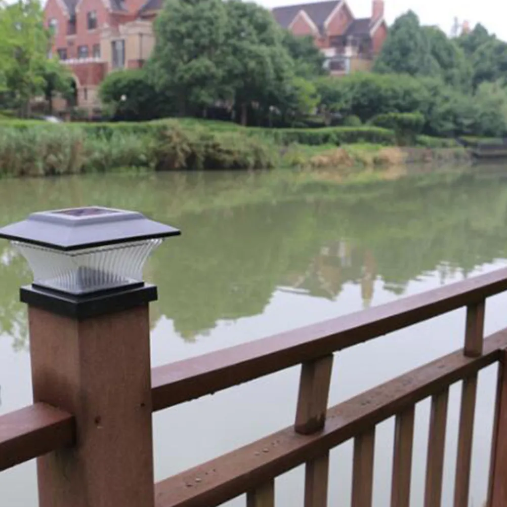 

Солнечные светильники для столбов, черные, с теплым желтым светом, для сада и патио, перезаряжаемые, прочные, ландшафтные светильники