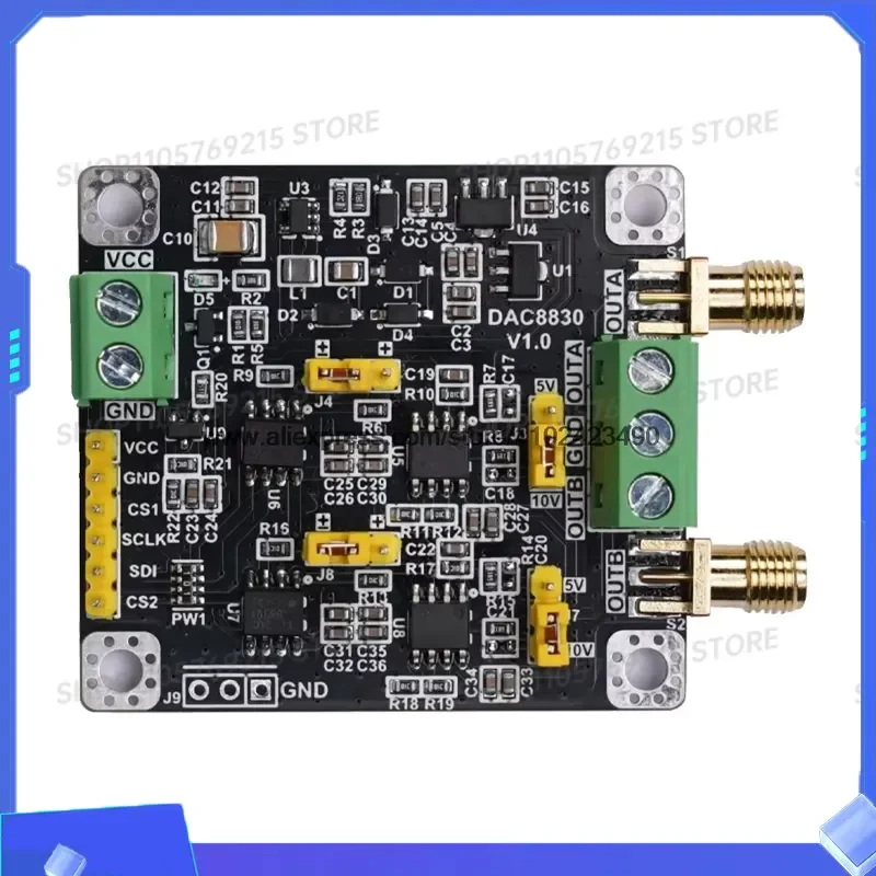 for DAC8830 Module Dual Channel 16 Bit Digital to Analog Converter 0-5V 0-10V +-10V Output Voltage Control Board