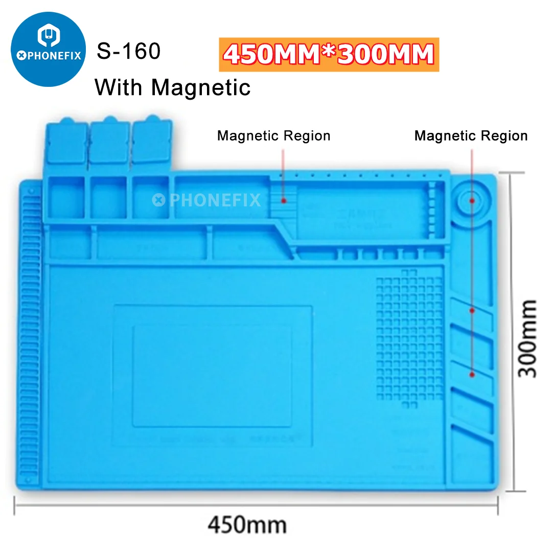 

Портативный теплостойкий коврик для ремонта изоляции, безопасный силиконовый коврик ESD, магнитный рабочий коврик, Настольная платформа BGA для ремонтной станции