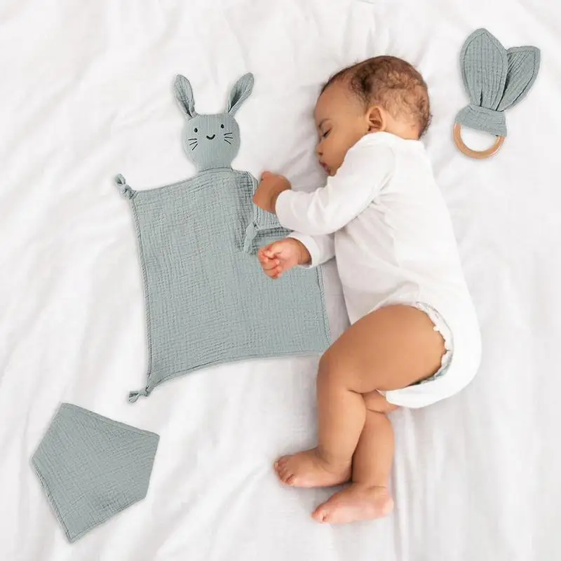 Soft Security Blanket Girls Swaddle Blanket Lovely Rabbit Security Cuddle Blanket For Children Unisex Soft Gifts For Boys And