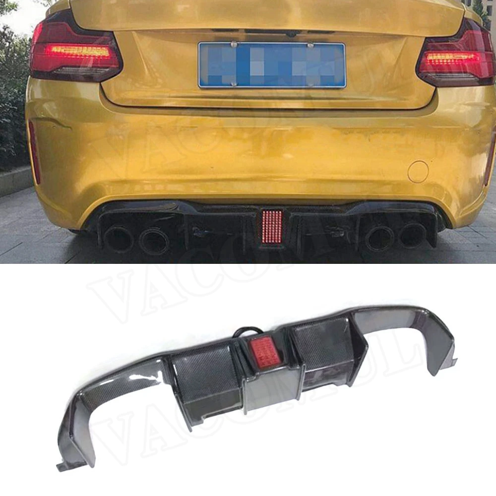 

VACOMUL Carbon Fiber Rear Lip Diffuser Spoiler With LED Lamp for BMW 2 Series F87 M2 Coupe 2 Door 2016-2020 FRP Bumper Guard