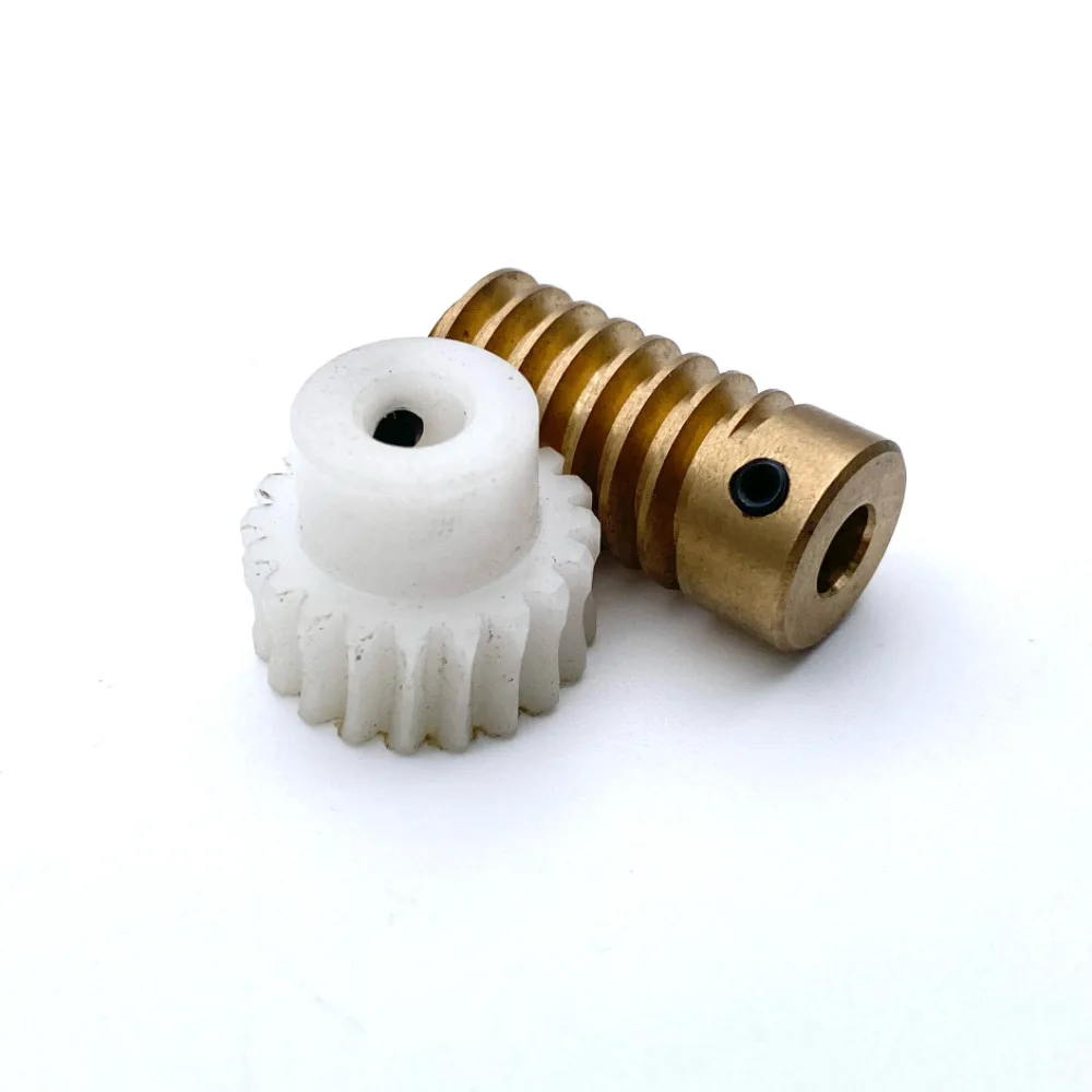 0.8M 1:20 Copper Worm Gear 3/4/5/6mm POM Nylon Gear DIY DC Gear Motor Remote Control Toys Self-locking Steering Turbine