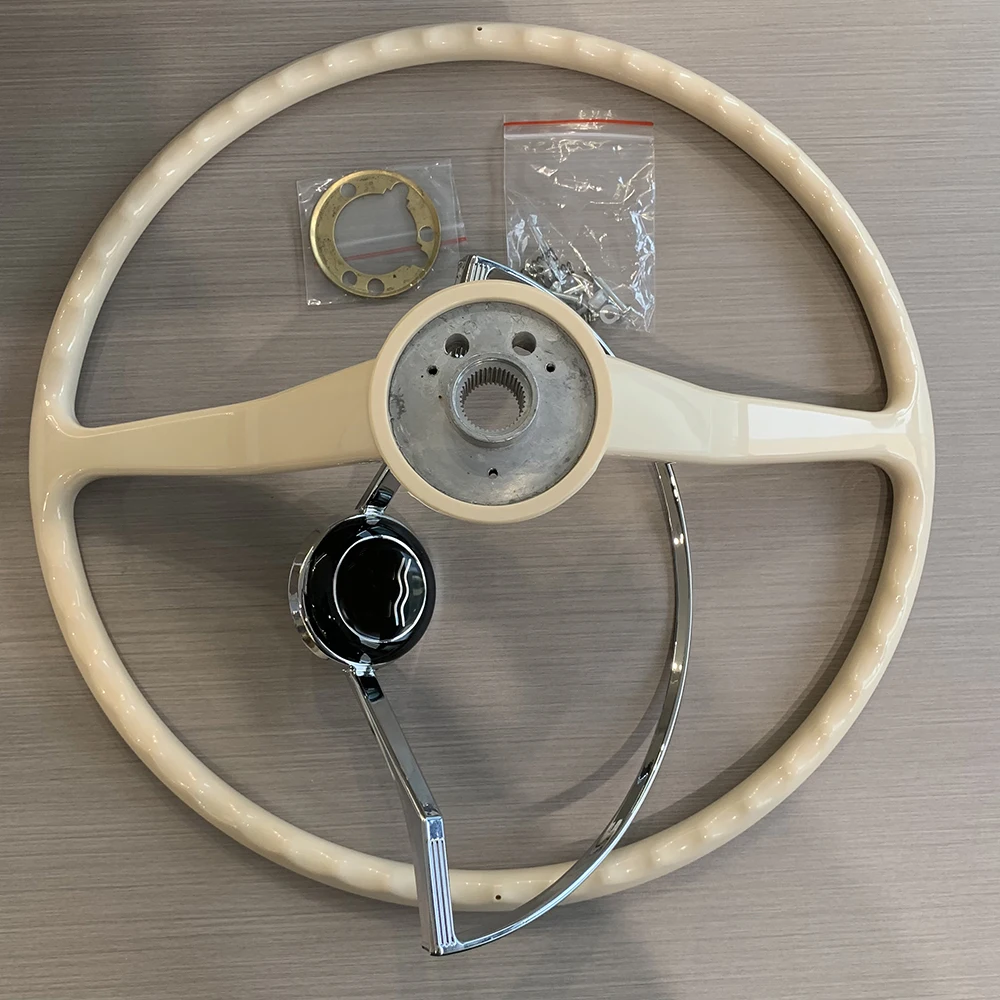 Classic Vintage Ivory White Gray Black Retro 400mm Steering Wheel For Volkswagen