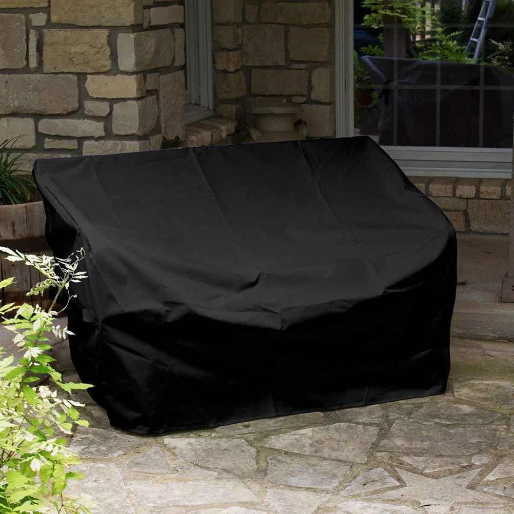 

Garden Bench Cover Waterproof 210D Oxford Cloth Black Patio Furniture Protective Covers Dust Proof Snow Proof Portable Long Life